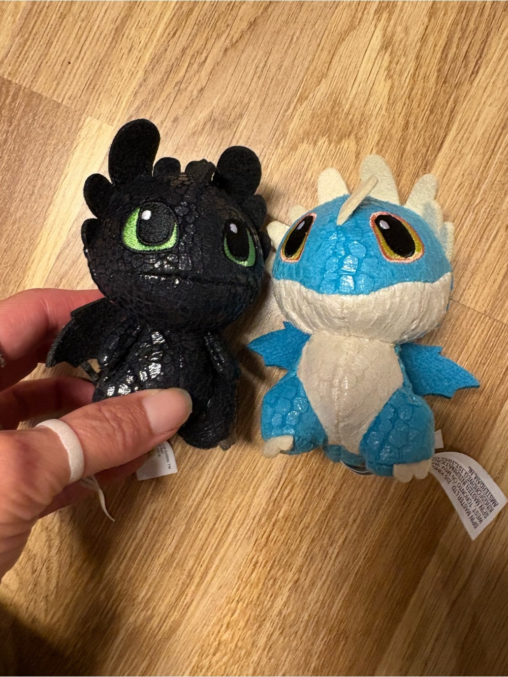 DreamWorks Toothless and Light Fury Mini Plush Dragons - Black & Blue